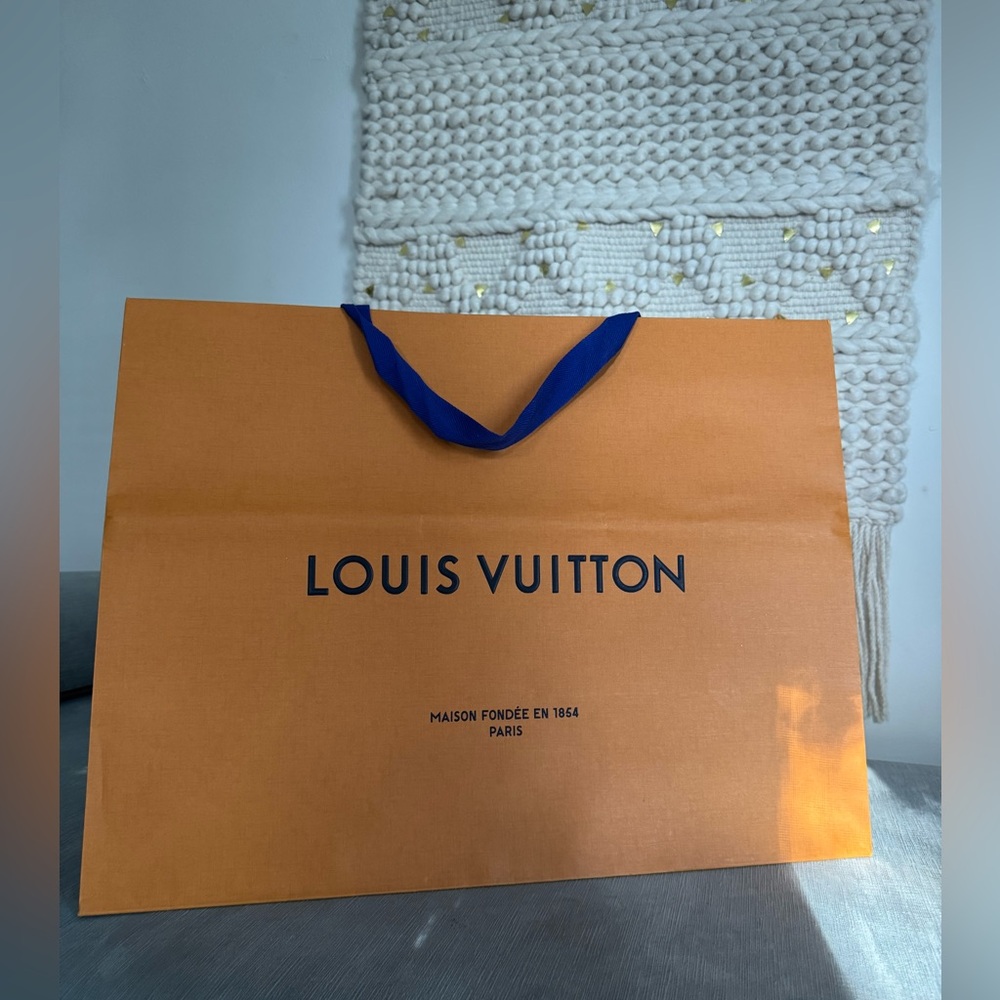 Louis Vuitton Bold Orange Bag with Blue Handle